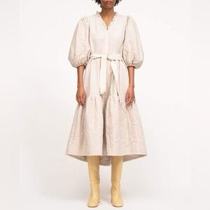 Sea New York Layla Quilted Midi Dress Barley Small stain on front & back Medium